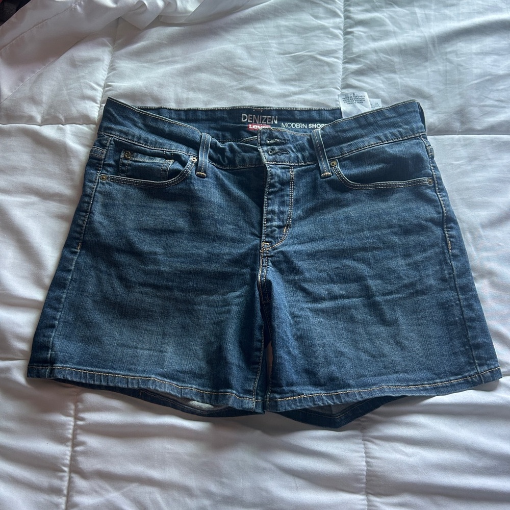 Levi's Blue Jean Shorts Casual Distressed Style